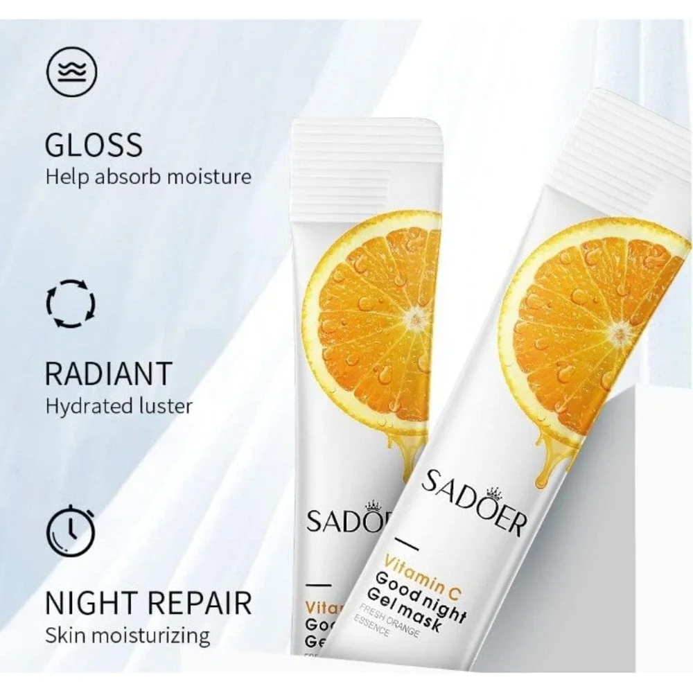 NEW Sadoer‎ Goodnight Vitamin C Gel Mask w/ Fresh Orange Essence, 20ct